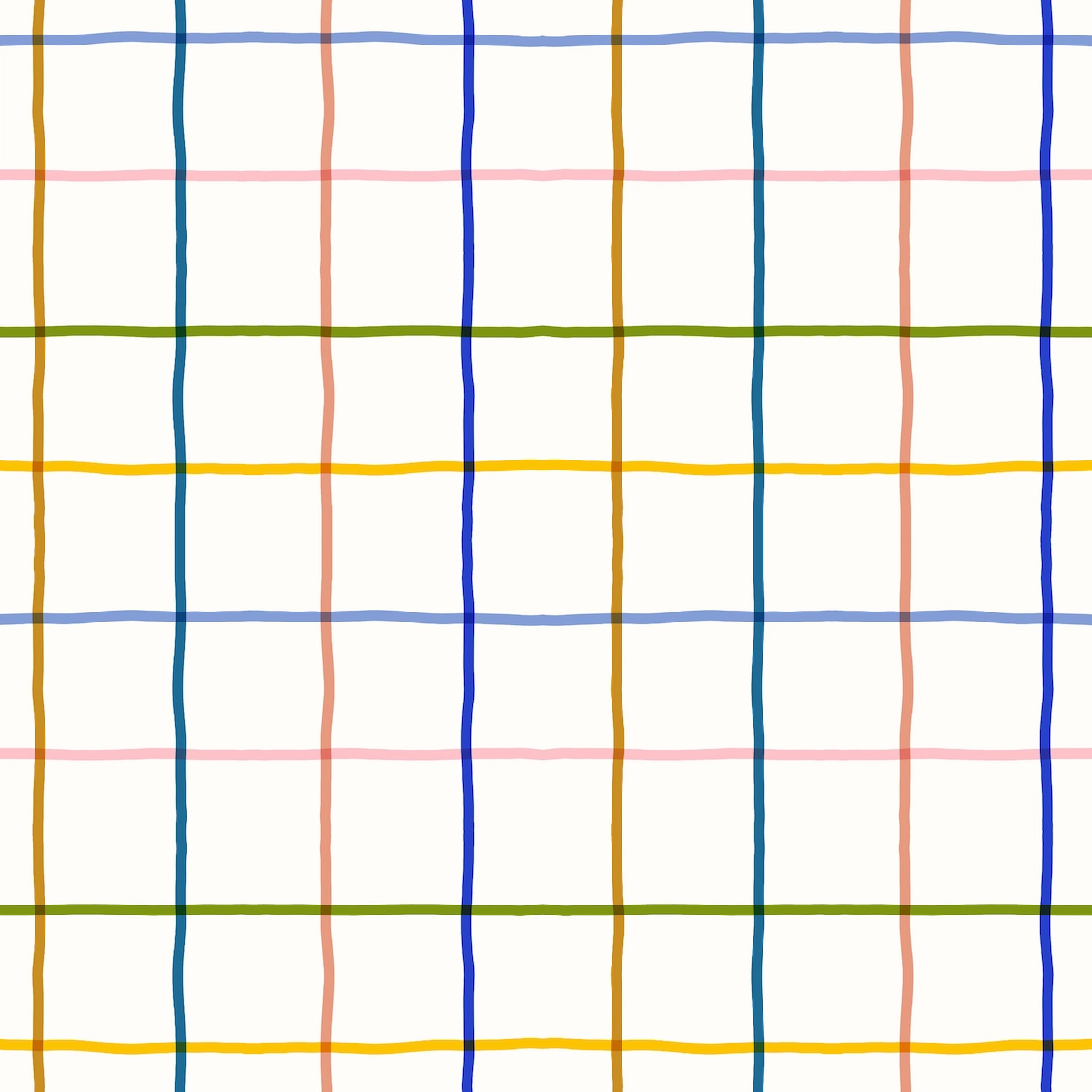 Bold colorful stripe pattern in blue, yellow, and pink for children's summer coordinate apparel